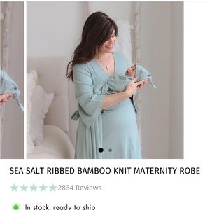 Caden Lane Ribbed Maternity Robe